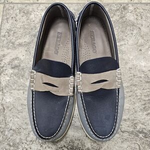 Sebago Mens 8.5 Blue and Tan Boat Shoes Dockside Sailing Shoe